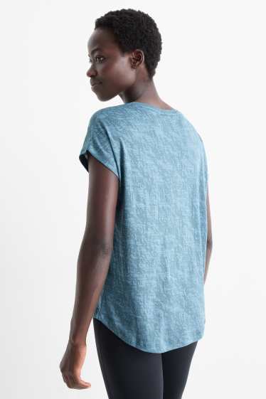 Dames - Sportshirt - met structuur - donkerturquoise