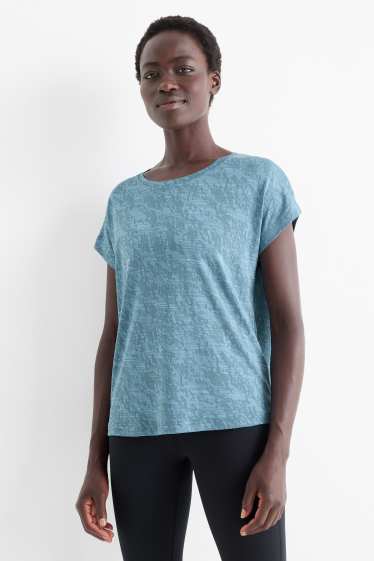 Dames - Sportshirt - met structuur - donkerturquoise