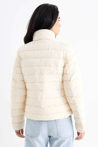 Dames - Jas met stiksels - crème wit