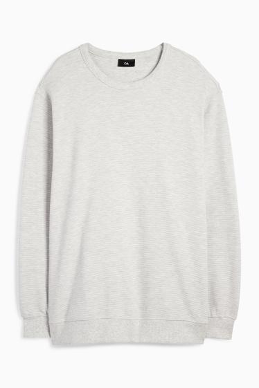 Hommes - Sweat - côtelé - gris clair