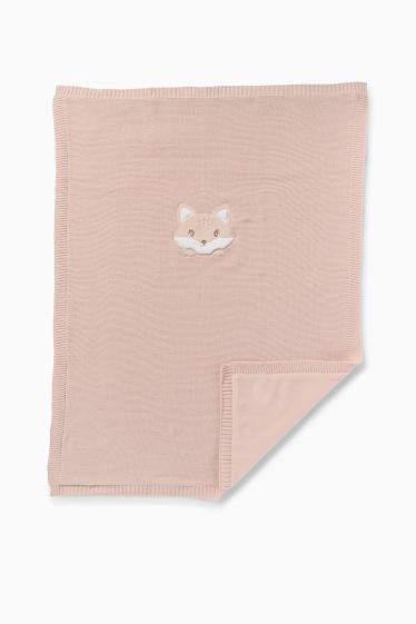 Baby: meisjes - Vos - babydeken - 89 x 70 cm - roze