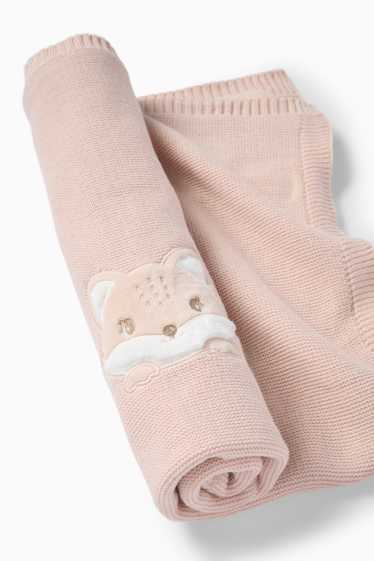 Baby: meisjes - Vos - babydeken - 89 x 70 cm - roze