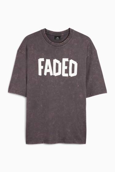 Herren - T-Shirt - Oversized - gemustert - dunkelgrau
