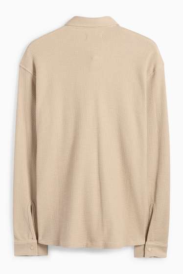 Herren - Hemd - Relaxed Fit - Kent - strukturiert - beige