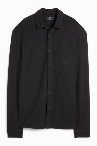 Home - Camisa - relaxed fit - Kent - texturada - negre