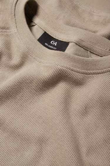 Heren - Longsleeve - met structuur - lichtgroen