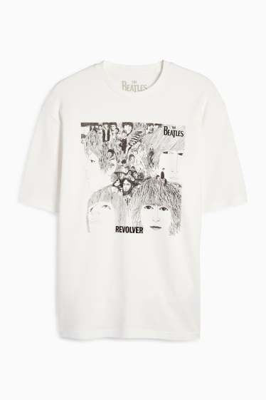 Heren - T-shirt - relaxed fit - The Beatles - wit