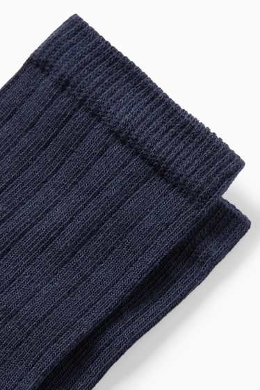 Kinderen: jongens - Set van 7 paar - sokken - geribd - donkerblauw
