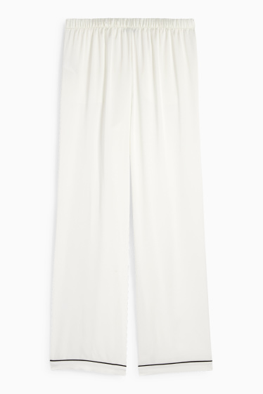 Dona - Pantalons de pijama de setí - blanc