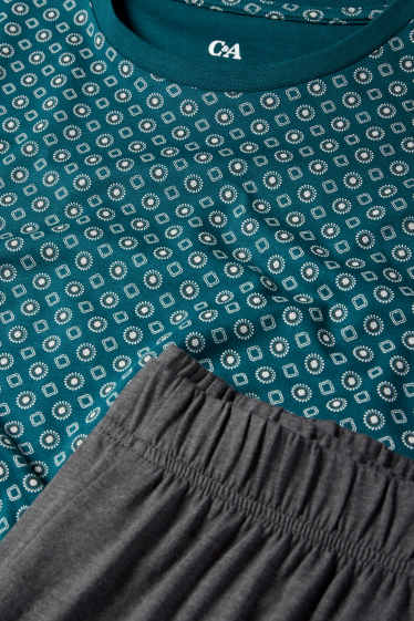 Home - Pijama - verd fosc / gris