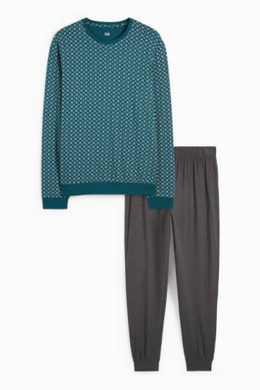 Home - Pijama - verd fosc / gris
