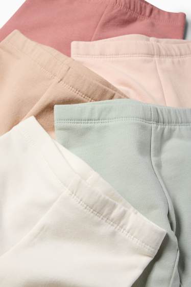 Bebés niñas - Pack de 5 - leggings para bebé - blanco roto