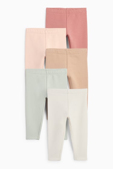 Bebés niñas - Pack de 5 - leggings para bebé - blanco roto