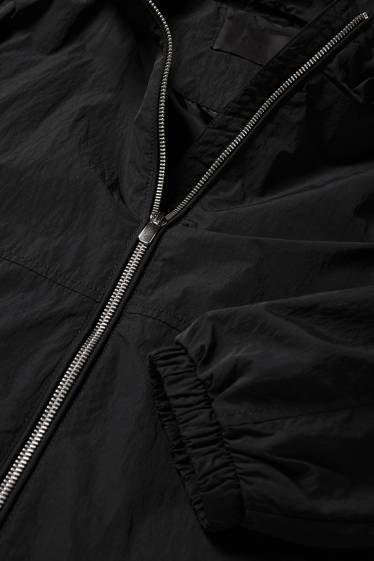 Women - Jacket with hood - water-repellent - black