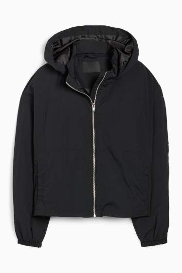 Women - Jacket with hood - water-repellent - black