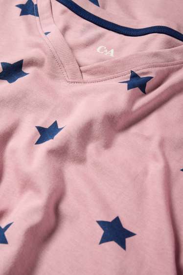 Damen - Nachthemd - gemustert - pink