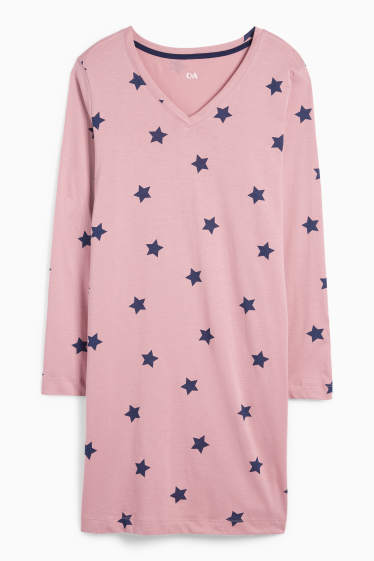 Damen - Nachthemd - gemustert - pink