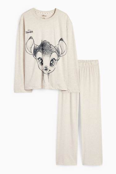 Damen - Pyjama - Bambi - hellbeige