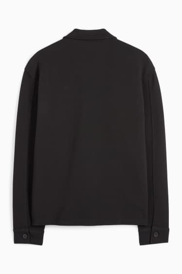 Heren - Overhemdjas - relaxed fit - kent - zwart