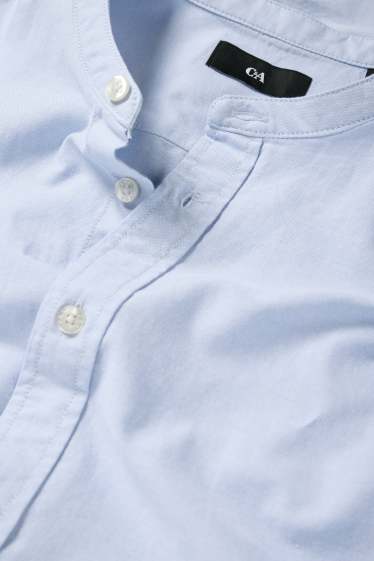 Herren - Hemd - Regular Fit - Stehkragen - hellblau