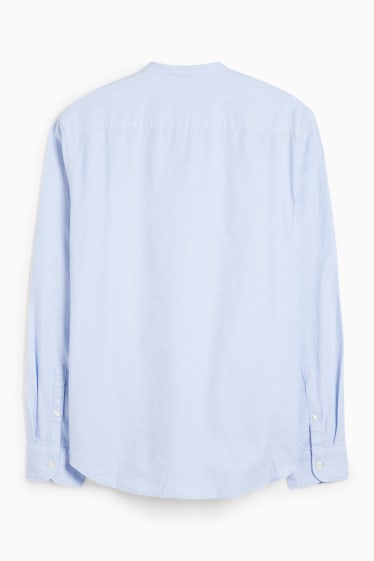 Herren - Hemd - Regular Fit - Stehkragen - hellblau