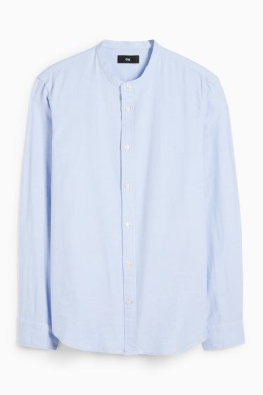 Herren - Hemd - Regular Fit - Stehkragen - hellblau
