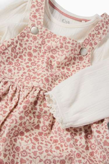 Bébés filles - Petites fleurs - tenue bébé - 2 pièces - blanc crème