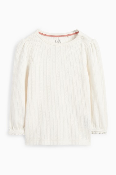 Bébés filles - Petites fleurs - tenue bébé - 2 pièces - blanc crème