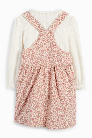 Bébés filles - Petites fleurs - tenue bébé - 2 pièces - blanc crème