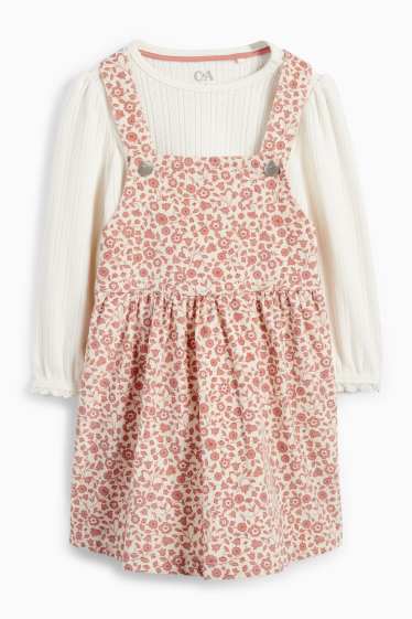 Bébés filles - Petites fleurs - tenue bébé - 2 pièces - blanc crème