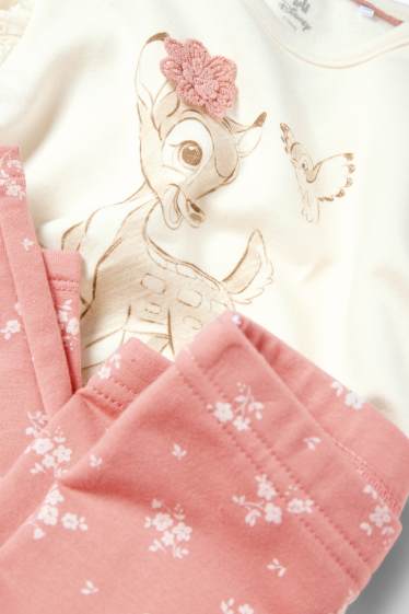 Baby: meisjes - Bambi - babyoutfit - 3-delig - crème wit