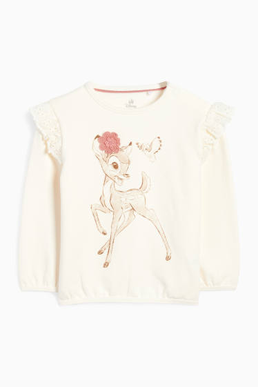 Baby: meisjes - Bambi - babyoutfit - 3-delig - crème wit