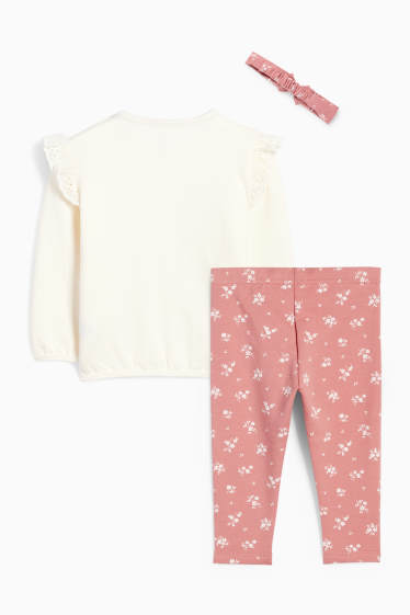 Baby: meisjes - Bambi - babyoutfit - 3-delig - crème wit