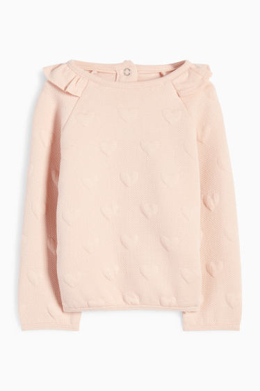Bébés filles - Petits cœurs et petites fleurs - tenue pour bébé - 3 pièces - rose