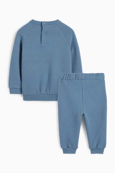 Bébés garçons - Tenue bébé - 2 pièces - côtelée - bleu