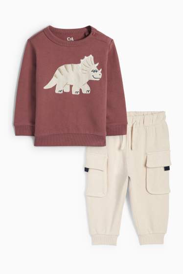 Bébés garçons - Dinosaures - tenue pour bébé - 2 pièces - bordeaux