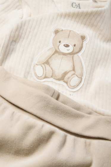 Unisex - Bärchen - Erstlingsoutfit - 2 teilig - beige