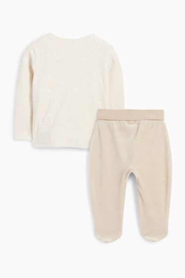 Unisex - Bärchen - Erstlingsoutfit - 2 teilig - beige
