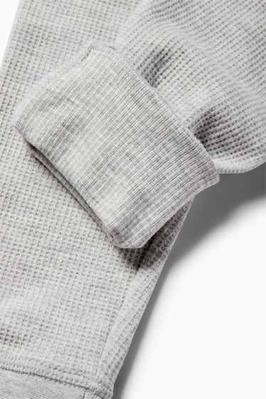 Enfants garçons - Lot de 2 - caleçons longs - texturés - bleu / gris