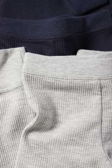 Enfants garçons - Lot de 2 - caleçons longs - texturés - bleu / gris