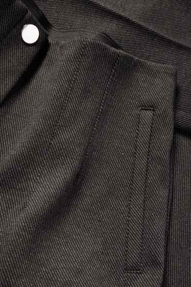 Femmes - Pantalon de toile - high waist - slim fit - texturé - gris foncé