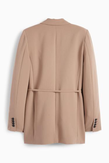 Damen - Longblazer - Relaxed Fit - taupe