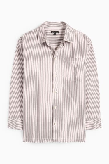 Bambini - Camicia - a righe - marrone / bianco crema