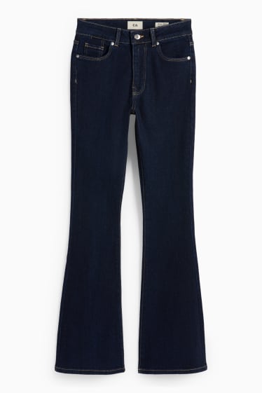 Dona - Flared Jeans - mid waist - texà blau fosc