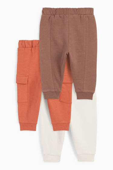 Bebeluși - băieți - Multipack 3 perechi - pantaloni de trening bebeluși - maro / bej