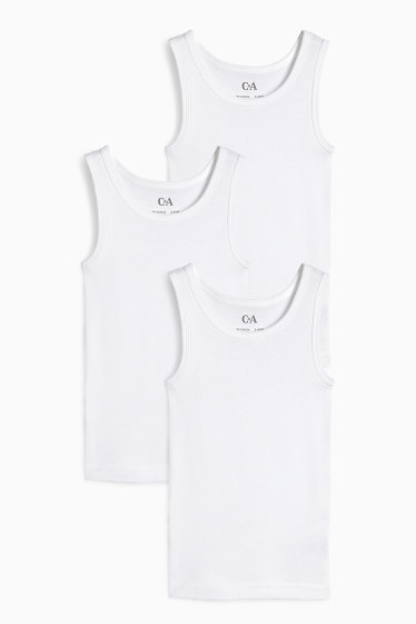 Kinderen: jongens - Set van 3 - singlet - wit