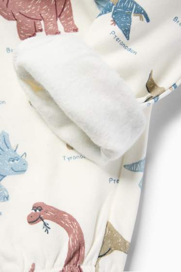 Baby: jongens - Set van 3 - dinosaurus - babyjoggingbroek - blauw / beige