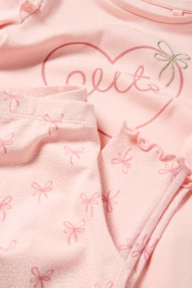 Kinderen: meisjes - Strik - pyjama - 2-delig - roze