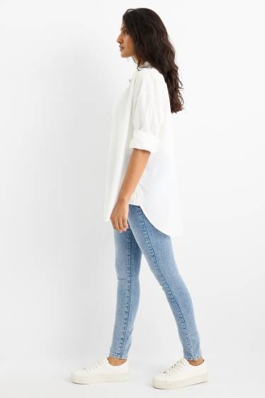 Women - Jeggings - mid-rise waist - skinny fit - denim-light blue