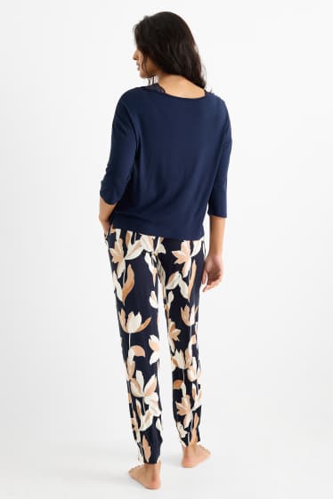 Femmes - Pyjama en viscose - bleu foncé